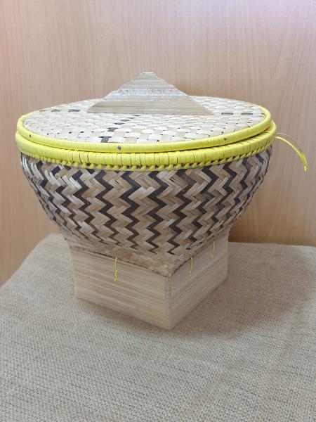 Bamboo Batik Rice Basket